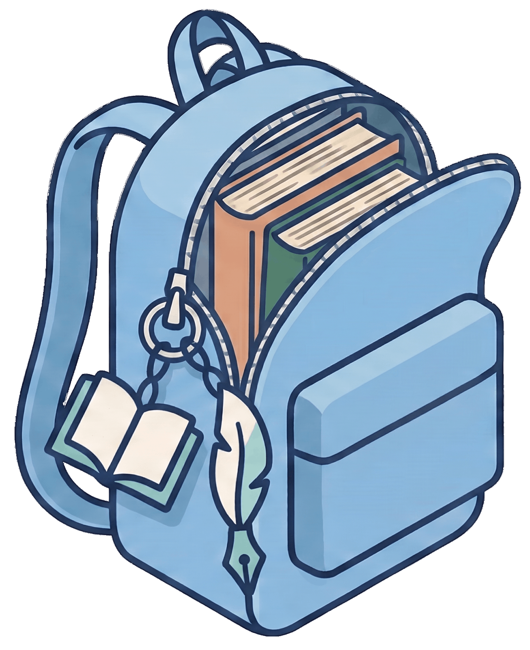 A colorful illustrated backpack